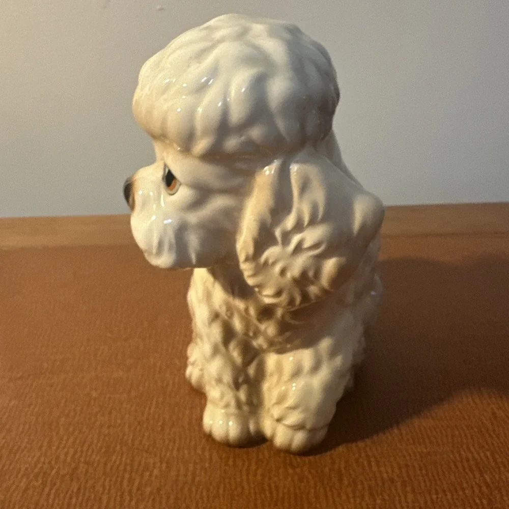 Precious Poodle Lefton Planter H-4906 Puppy Dog Eyes Home Decor Cream‎ And Brown